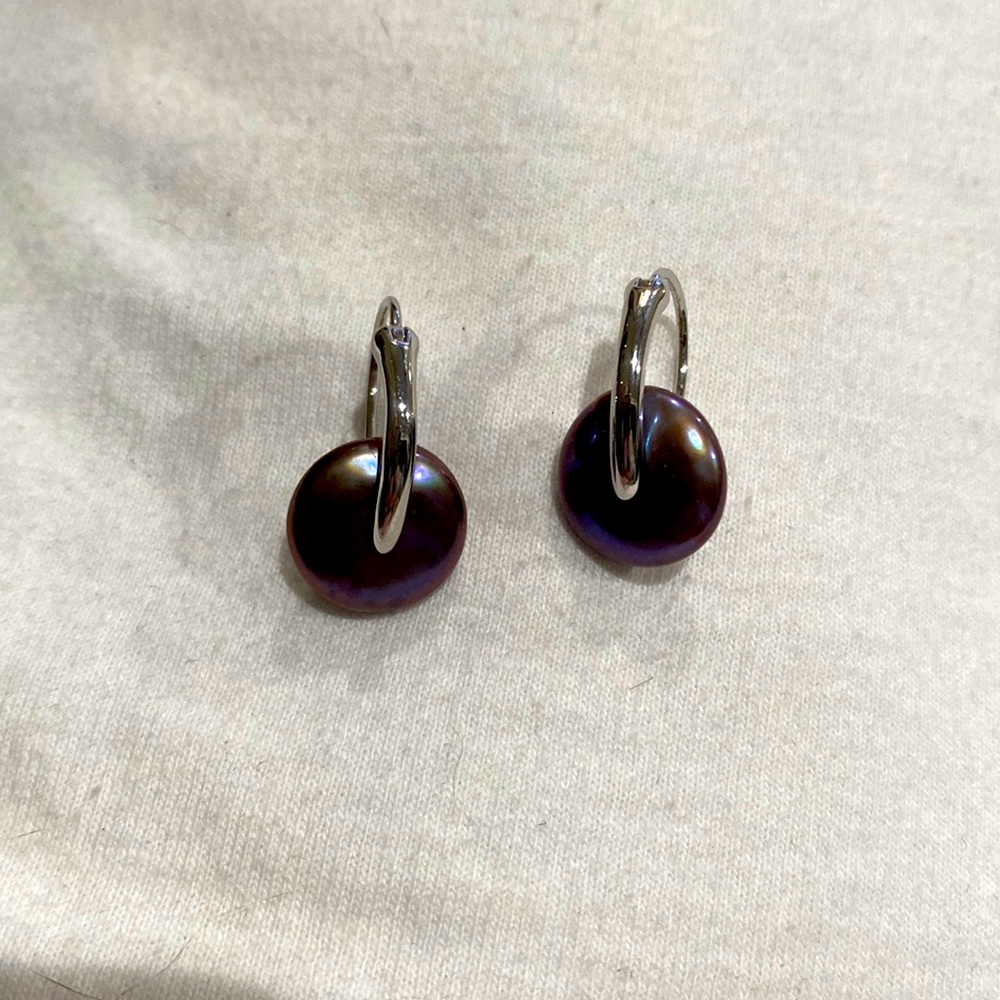 Honora Cultured Light Purple Pearl Sterling Silver 925 Orbit Earrings